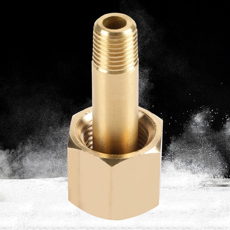 Wal front CO2 Carbon Dioxide Fittings Regulator Brass CGA-320 NPT1/4 Carbon Dioxide Regulator Inlet Nut and Nipple with Washer Fasten CO2 Valve Tightly - Image 4